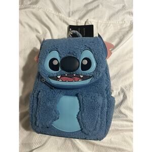 ✨ ADORABLE Loungefly Disney Stitch Sherpa Mini Backpack – NWT